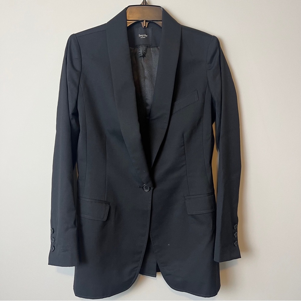 Smythe Single Button Black Basic Blazer Jacket - image 4